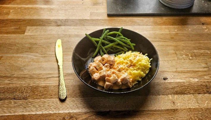 Krämig lax med ris